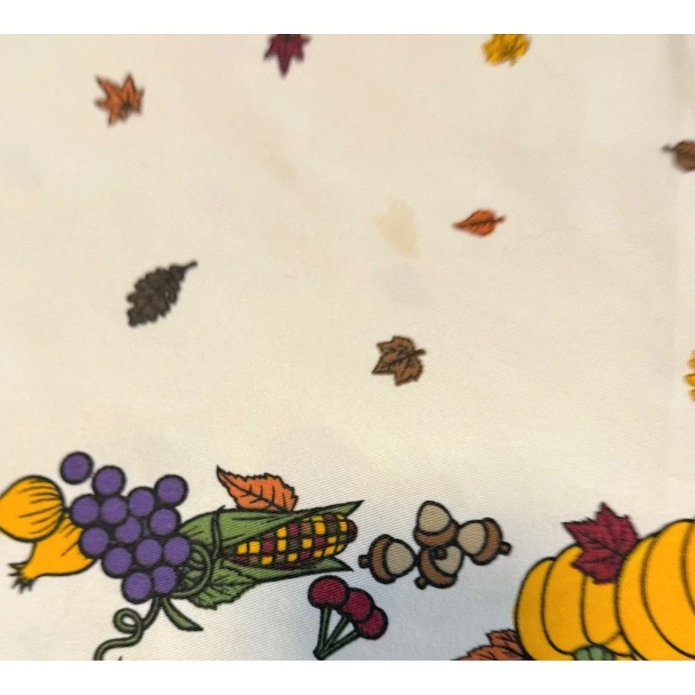 Disney Thanksgiving Tablecloth Mickey Minnie Goofy Pilgrim Harvest 90's 100x60